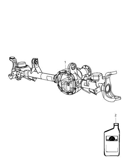 2009 Jeep Wrangler Axle Assembly , Front Diagram 1 - Thumbnail
