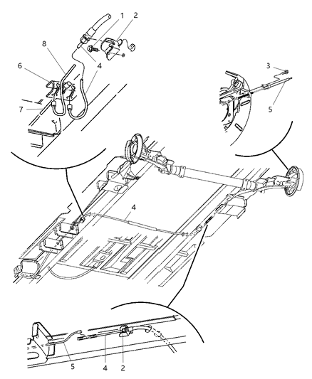 2005 Dodge Grand Caravan Cables, Rear, Parking Brake Diagram 2 - Thumbnail
