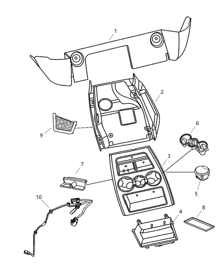 2007 Dodge Ram 3500 Cab Chassis Console Floor Front Diagram 1 - Thumbnail