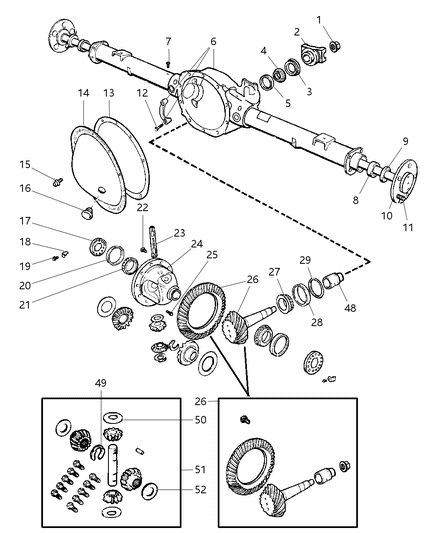2007 Chrysler Aspen Axle, Rear, With Differential And Carrier Diagram 1 - Thumbnail