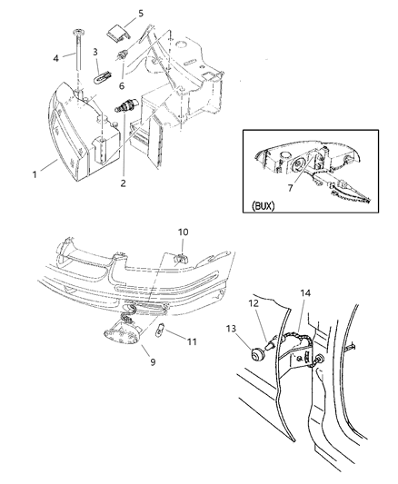 1997 Dodge Stratus Module, Headlamp Diagram for V7100872AA