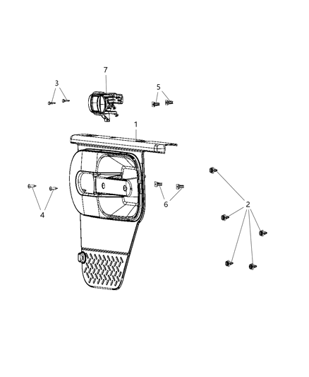 2014 Jeep Wrangler Rear Door Trim Panel Diagram 2 - Thumbnail