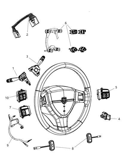 2011 Jeep Wrangler Switch Multifunction Diagram for 68041491AB
