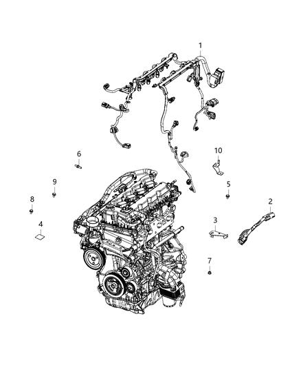 2020 Jeep Cherokee Bracket Transmission Wiring Support Diagram for 68158527AA