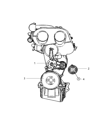 2008 Jeep Compass Pulley & Related Parts Diagram 1 - Thumbnail