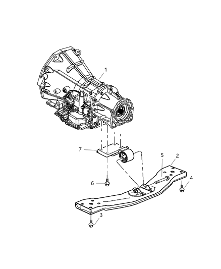 2004 Jeep Liberty Rear, Transmission Mounting Diagram 5 - Thumbnail
