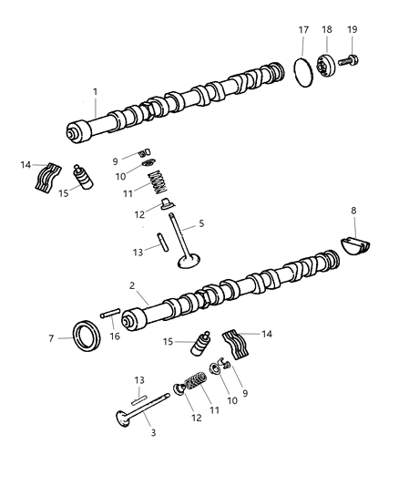2004 Chrysler PT Cruiser Camshaft & Valves Diagram 1 - Thumbnail