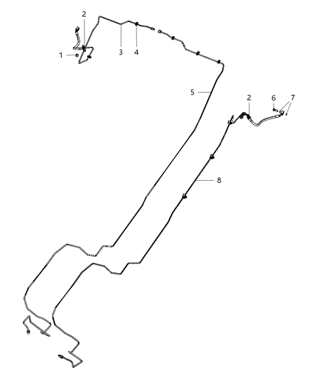 2012 Jeep Liberty Brake Tubes & Hoses, Rear Diagram