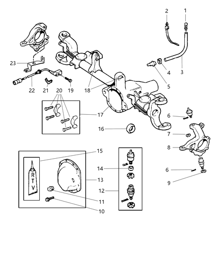 2002 Jeep Grand Cherokee Housing - Front Axle Diagram 2 - Thumbnail