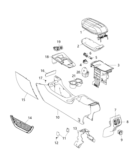 2014 Jeep Cherokee Bezel Gear Shift Indicator Diagram for 1UJ60DX9AB