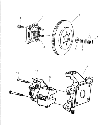 2002 Dodge Viper Bracket Brake Caliper Diagram for 5066479AA