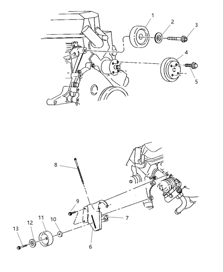 1999 Dodge Dakota Drive Pulleys Diagram 1 - Thumbnail