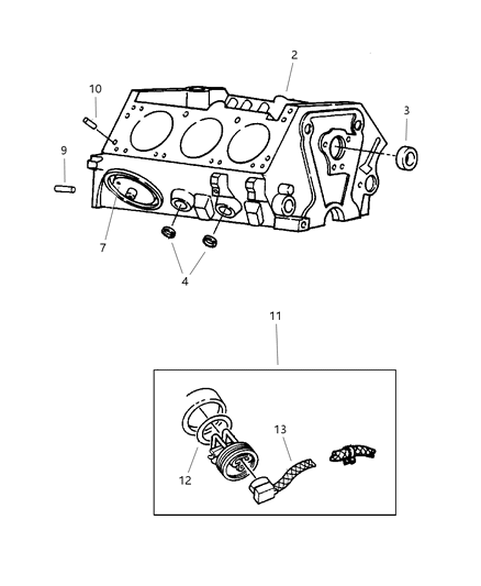 2001 Dodge Ram 2500 Regular Cab Cylinder Block Diagram 1 - Thumbnail