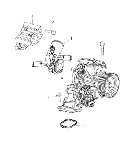 2019 Jeep Cherokee Pump Water Diagram for 4893618AC