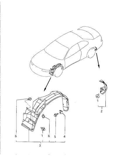 1997 Dodge Avenger Shields - Floor Pans Diagram 1 - Thumbnail