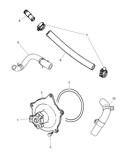 1999 Dodge Caravan Water Pump & Related Parts Diagram 1 - Thumbnail