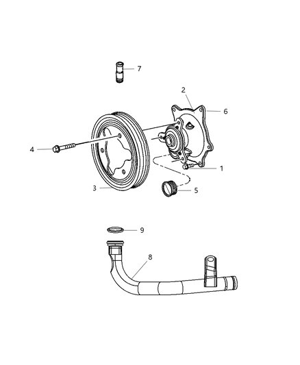 2006 Dodge Caravan Water Pump & Related Parts Diagram 2 - Thumbnail