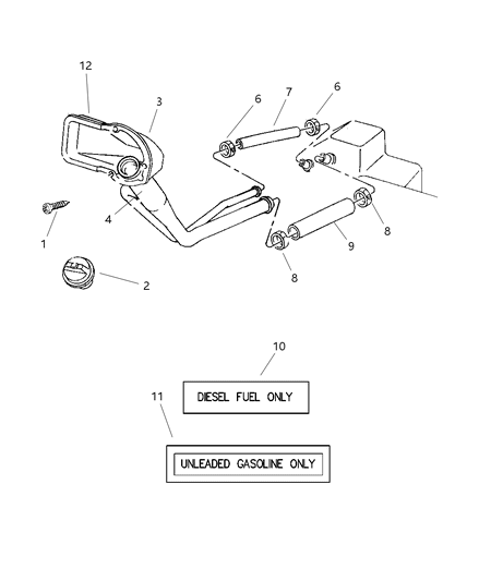 1997 Dodge Ram 2500 Filler Hose Diagram for 52127832