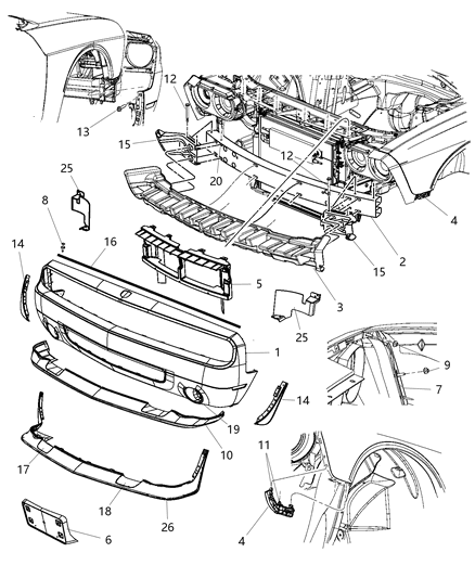 2009 Dodge Challenger U - Nut Diagram for 68051433AA