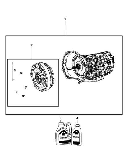2009 Dodge Ram 2500 Transmission Kit With Torque Converter Diagram for 68109704AC