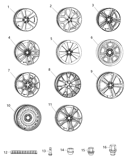 2016 Dodge Charger Wheel Aluminum Diagram for 5LD38NTSAB