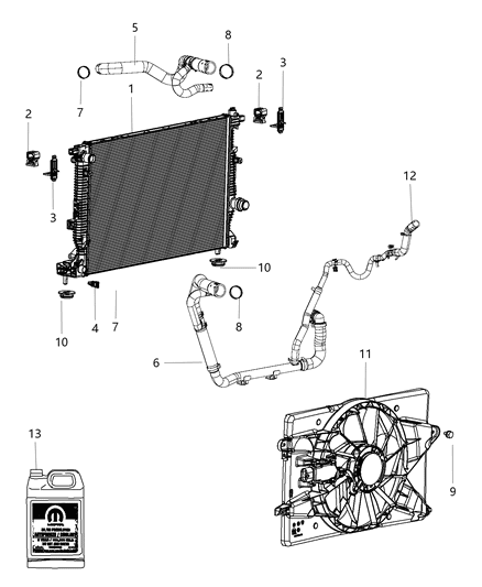 2013 Dodge Dart Hose Radiator Inlet Diagram for 68092560AB