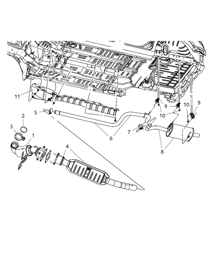 2009 Chrysler PT Cruiser Bracket Exhaust Diagram for 5273778AB