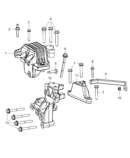 2016 Dodge Journey Engine Mounting Left Side Diagram 1 - Thumbnail