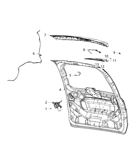 2017 Dodge Grand Caravan Washer Nozzle, Rear Diagram for 5303995AA