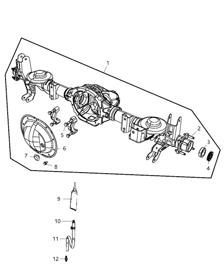 2011 Dodge Nitro Housing & Vent of Rear Axle; Differential And Drive Line Diagram
