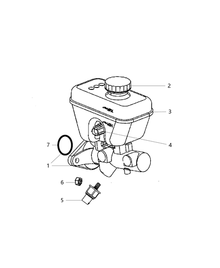 2005 Jeep Grand Cherokee Master Cylinder Diagram for 5143289AA