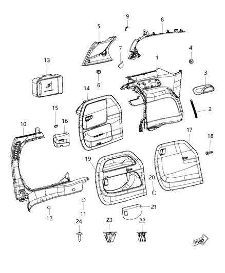 2020 Chrysler Pacifica Battery Charger, Driver Side Diagram for 6AD34DX9AC