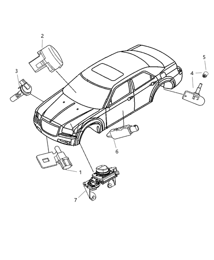 2010 Chrysler 300 Sensors Body Diagram