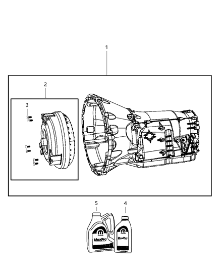 2009 Dodge Challenger Transmission / Transaxle Assembly of Automatic Transmission Diagram 2 - Thumbnail