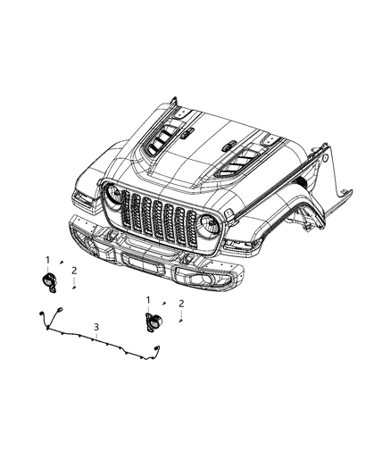 2021 Jeep Wrangler Lamps, Fog Diagram 1 - Thumbnail