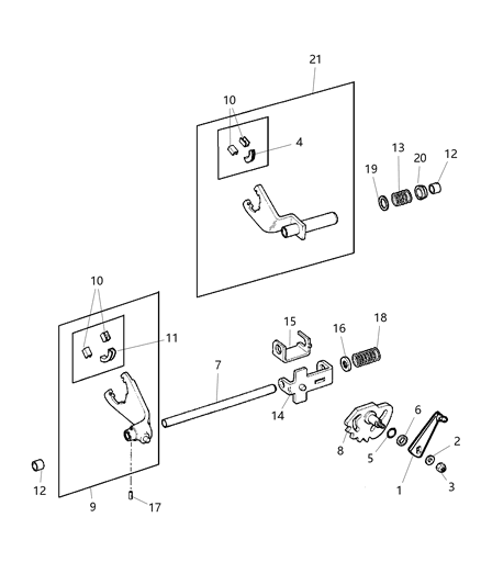 2003 Jeep Grand Cherokee Bushing, Shift Rail Retainer Diagram for 83503514