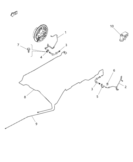 2019 Ram ProMaster City Brake Hose Diagram for 68394906AA