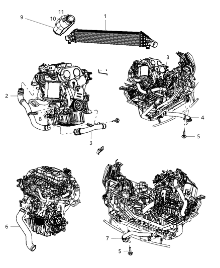 2010 Dodge Journey Cooler Charge Air Diagram for 68038242AA