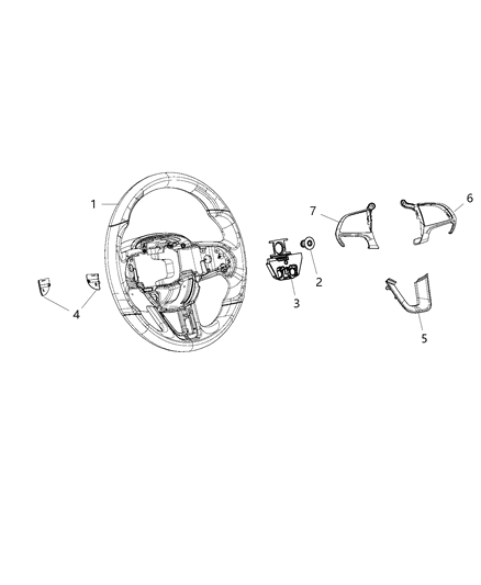 2020 Dodge Charger Steering Wheel Assembly Diagram 2 - Thumbnail