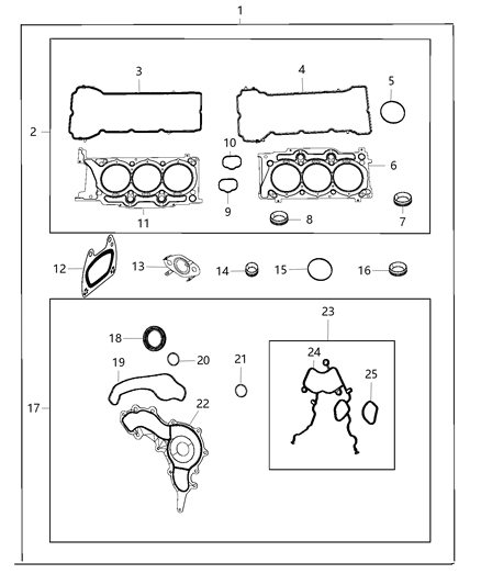 2020 Jeep Wrangler Engine Gasket/Install Kits Diagram 4 - Thumbnail