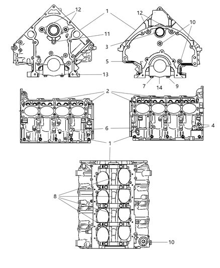 2009 Dodge Ram 3500 Cab Chassis Cylinder Block And Hardware Diagram 1 - Thumbnail