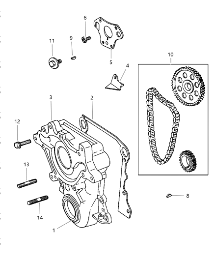 1999 Dodge Ram 2500 Regular Cab Timing Gear & Cover Diagram 1 - Thumbnail