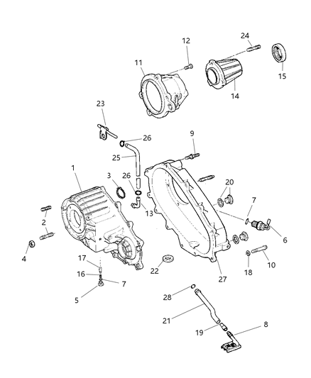 1997 Dodge Ram 2500 Case & Related Parts of Transfer Case Model Diagram 1 - Thumbnail