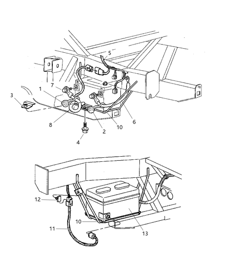 2002 Dodge Viper Negative Cable Diagram for 4642610AC