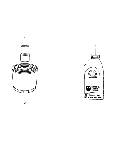 2017 Jeep Grand Cherokee Engine Oil , Filter , Adapter / Oil Cooler & Hoses / Tubes Diagram 7 - Thumbnail