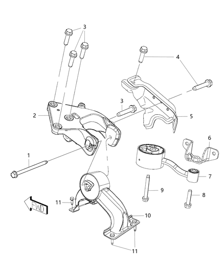 2014 Ram C/V Engine Mounting Rear Diagram 1 - Thumbnail