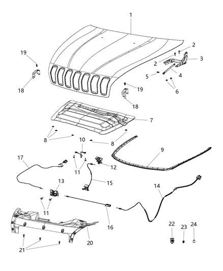 2014 Jeep Cherokee Stop Bumper, Front Driver Side Diagram for 68227533AB