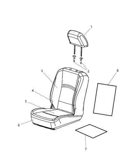 2011 Ram 1500 Front Seat - Bucket Diagram 2 - Thumbnail