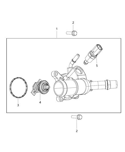 2015 Chrysler 200 Thermostat & Related Parts Diagram 1 - Thumbnail