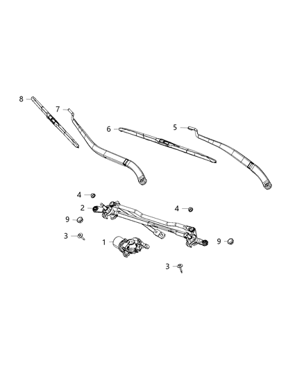 2020 Chrysler Pacifica Wiper Motor Diagram for 68316735AA